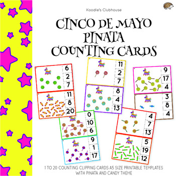 Preview of Cinco De Mayo Pinata Counting Task Cards