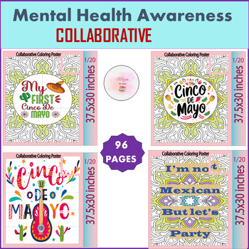 Preview of Cinco De Mayo : Quotes Zentangle Collaborative Posters Banner Bundle