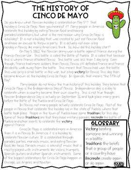 cinco de mayo reading passage printable and digital version tpt