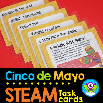 Preview of Cinco De Mayo STEAM Activities Task Cards + SeeSaw