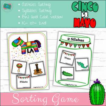 Cinco De Mayo Sorting Activity - Articles and Syllables - Spanish