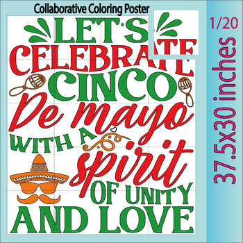 Preview of Cinco De Mayo Spanish Collaborative Poster| Bulletin Board - Mexican Fiesta