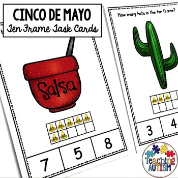 Preview of Cinco de Mayo Ten Frame Task Cards