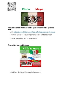 Preview of Cinco De Mayo WebQuest