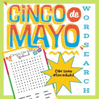Cinco De Mayo Word Search! by Counselor Resources- SEL | TPT