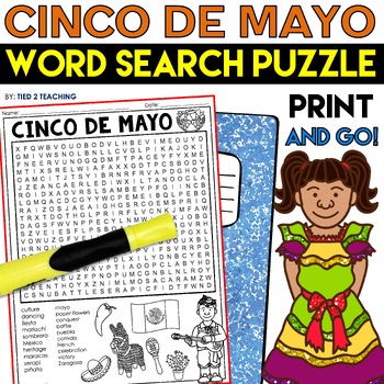 Cinco De Mayo Word Search Activity by Tied 2 Teaching | TpT