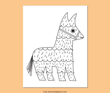 Cinco De Mayo Writing Pinata Craft Template Horse Lines Paper Prompt 