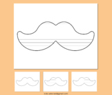 Cinco De Mayo Writing Template Moustache Lines Blank Paper