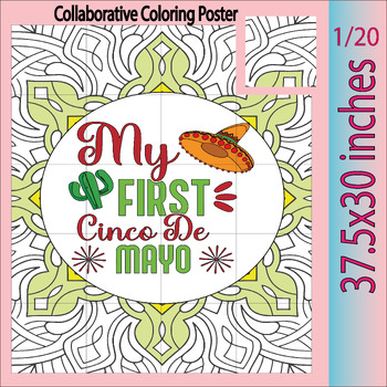 Preview of Cinco De Mayo Zentangle Collaborative Poster|Bulletin Board Craft-Mexican Fiesta