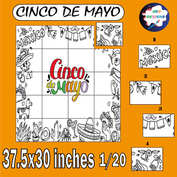 Preview of Cinco De Mayo coloring page activities Collaborative Poster