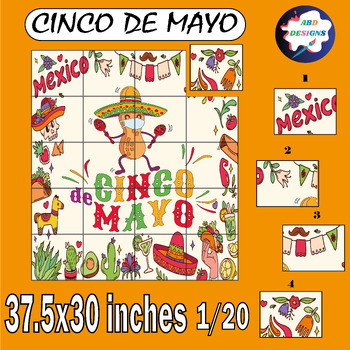 Preview of Cinco De Mayo coloring page activities Collaborative Poster
