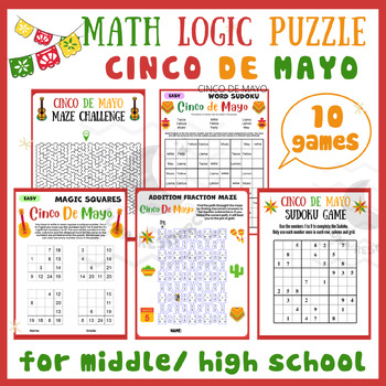 Preview of Cinco De Mayo logic Mental math game centers fractions maze activities middle