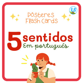 Preview of Cinco Sentidos Português Pôsteres Flash cards - Posters 5 senses Portuguese -