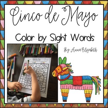 Preview of Cinco de Mayo Color by Sight Words