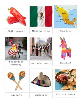 Preview of Cinco de Mayo 3 Part Cards Matching Game Language Continent Study