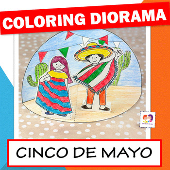 Preview of Cinco de Mayo 3D Craft - Mexican Fiesta - Coloring Diorama Activity - Manualidad