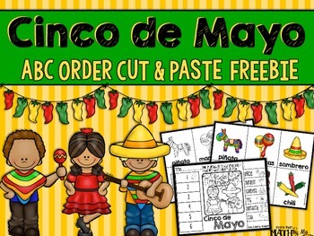 Preview of Cinco de Mayo ABC Order Cut and Paste Printable---FREEBIE