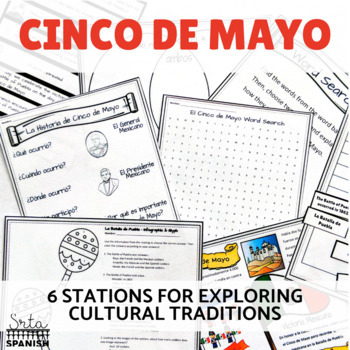 Preview of Cinco de Mayo Station Activities Lesson Plan for High School Spanish Class