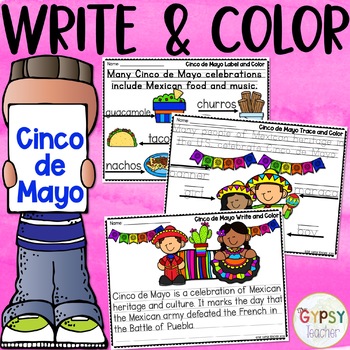 Preview of Cinco de Mayo Activities Writing Worksheets Cinco de Mayo Kinder First Grade