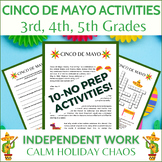 Cinco de Mayo Activities Puzzles 3rd 4th 5th Grade Sub Pla
