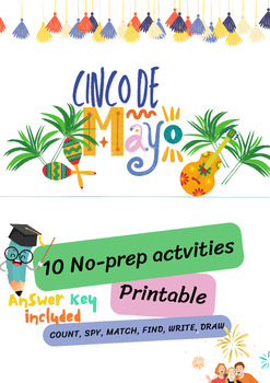 Preview of Cinco de Mayo Activity Book | 10 No-Prep Activities | Printables | Digital