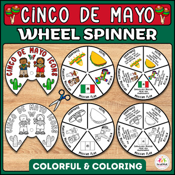 Preview of Cinco de Mayo Activity Craft Spinner Wheel | Kids Crafts & Learning Activities