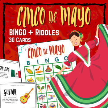 Preview of Cinco de Mayo BINGO with Riddles | Class Party