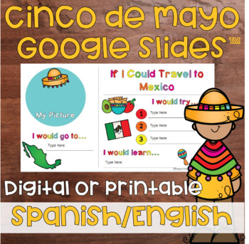 Preview of Cinco de Mayo Bilingual Writing Prompts (Digital Google Slides™, Distance Learn)