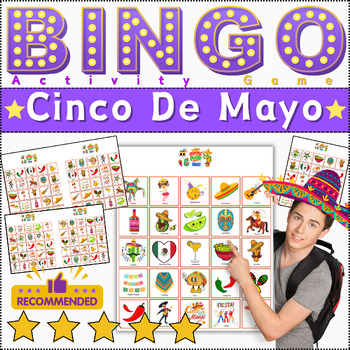 Preview of Cinco de Mayo Bingo Game Activity 30 Different Bingo Cards for 4th to 8th Grade⭐
