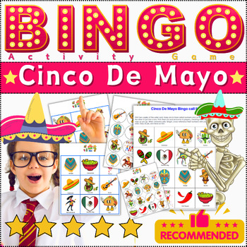 Preview of Cinco de Mayo Bingo Game Activity 30 Different Bingo Cards for Kindergarten-4th