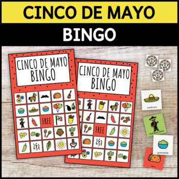 Cinco de Mayo Bingo Game For Kids, Kids Mexican Classroom Party Game