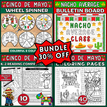 Preview of Cinco de Mayo Bundle: Activities, Crafts, Reading Comprehension, and Door Decor