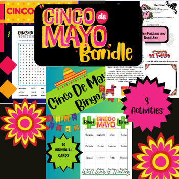 Cinco De Mayo- Bundle: Reading Passage Bingo Word Search 