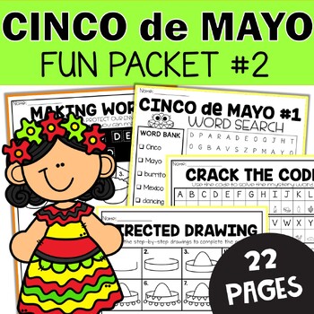 Preview of Cinco de Mayo  Busy Packet  - Fun May Morning Work for 2nd and 3rd Grade Sheets