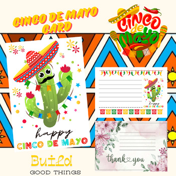 Preview of Digital resources Cinco de Mayo Card, Mexican Holiday Celebration, May 5th.