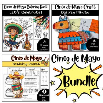 Preview of Cinco de Mayo Celebration Bundle/ End of The Year Activities & Crafts / K-3rd