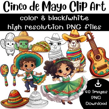 Preview of Cinco de Mayo Clip Art Bundle/ Bulletin Board/ End of The Year Activities