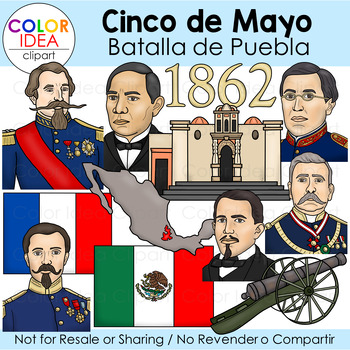 Preview of Cinco de Mayo Clipart - Batalla de Puebla