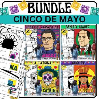 Preview of Cinco de Mayo Collaboration Poster Mural Project Mexican heritage BUNDLE
