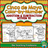 Cinco de Mayo Color by Number, Addition & Subtraction Within 10