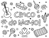 Cinco de Mayo Coloring Page (by TeachingTutifruti)