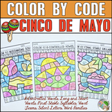 Cinco de Mayo Coloring Pages - Color by Code Phonics