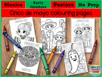Preview of Cinco de Mayo Coloring Pages - Mexico Coloring Sheets - Early Finishers