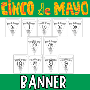 Preview of Cinco de Mayo Coloring Sheets / Printable Banner Coloring Pages
