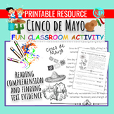 Cinco de Mayo Comprehension Finding Text Evidence Workshee