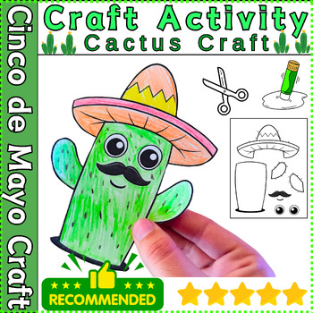 Preview of Cinco de Mayo Craft | Cactus Craft | Craft Activity | Bulletin Board Cactus Art