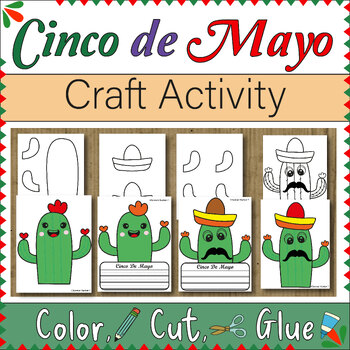 Preview of Cinco de Mayo Craft | Cactus Writing Craft |coloring pages| Hispanic Heritage