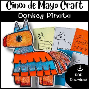 Preview of Cinco de Mayo Craft : Donkey Pinata Template / End of The Year Activities