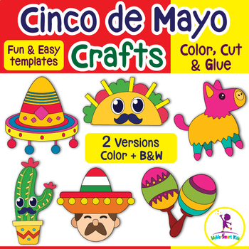 Preview of Cinco de Mayo Crafts Bundle | Fun Bulletin Board Activities May Kindergarten