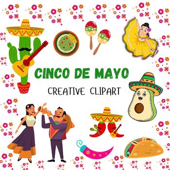 Preview of Cinco de Mayo Creative Clipart | Mexico Clipart | Fiesta and Characters Clipart